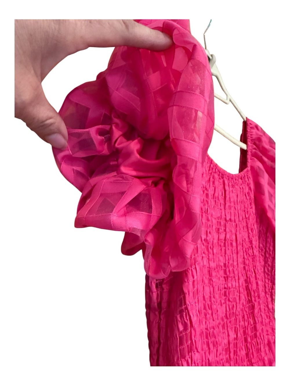 PrettyGarden  pink puff sleeve  maxi dress - Picture 2 of 9